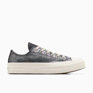 NEW Limited Womens Converse Chuck 70 Low Suede Shimmer Shoes Dark Gray/Vamp Pyre